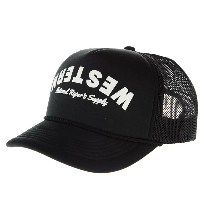 NRS Black White Foam Rope Cap