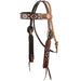 Burgundy/Cream Embossed Beadwork Browband Headstall