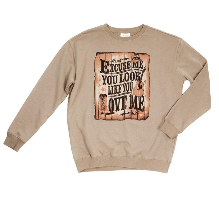 Womens Mocha You Look Like You Love Me Sweatshirt