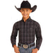 Boys Long Sleeve Satin Plaid Shirt
