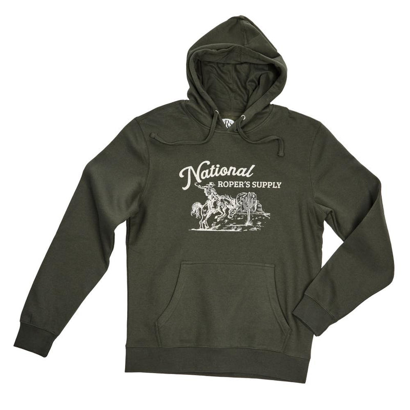 Bucking Horse Olive Hoodie