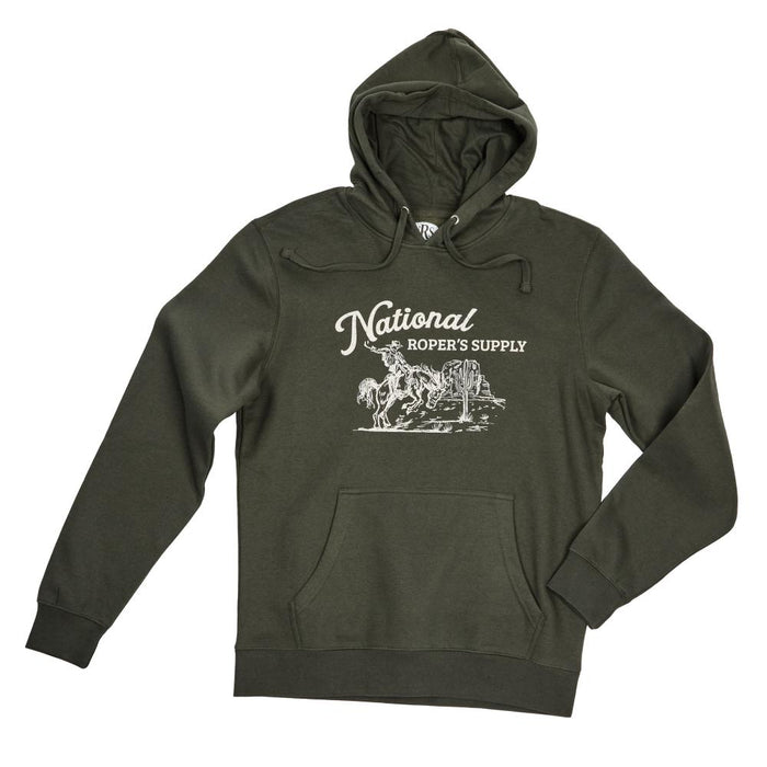 Bucking Horse Olive Hoodie