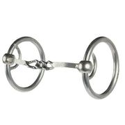 Square Chain Center Locked O Ring Snaffle Bit
