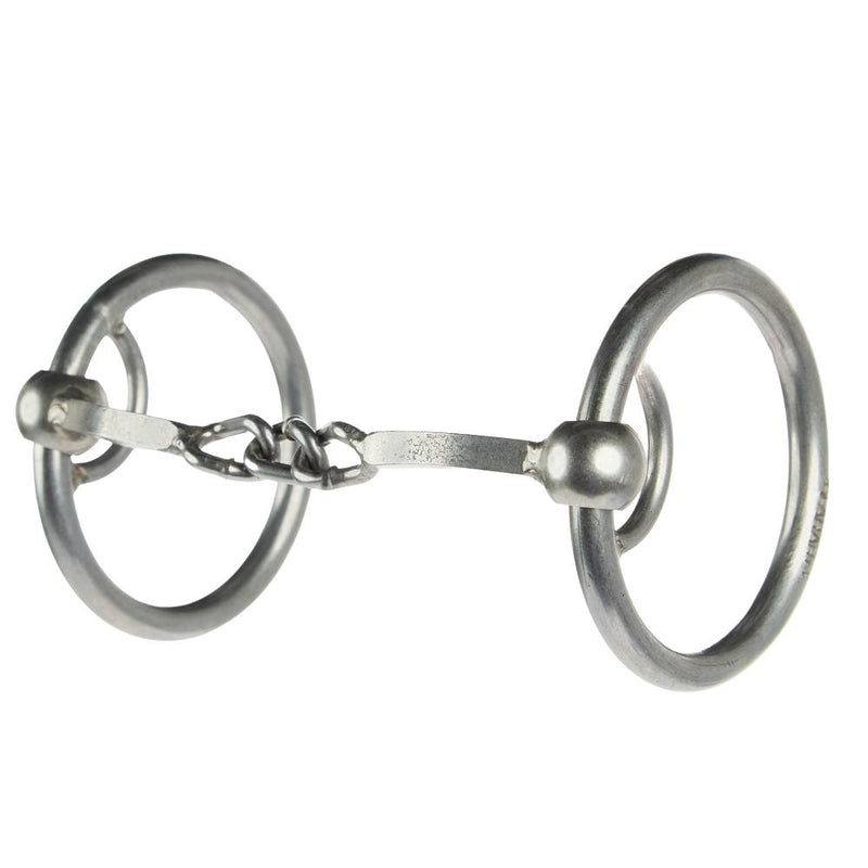 Square Chain Center Locked O Ring Snaffle Bit