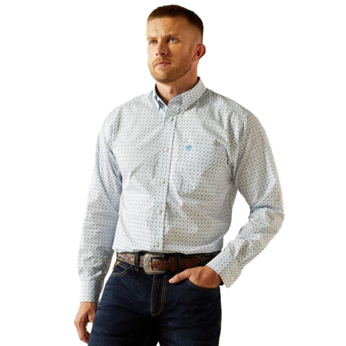 Mens Blue Barker Wrinkle Free Shirt