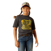 Girls Charcoal Stay Wild Tee