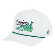 Mens White Cowboy Golf Rope Cap