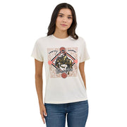 Womens Antique White Graphic Retro Shirt