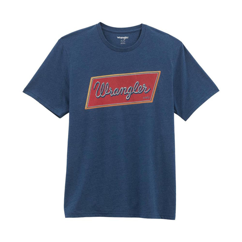 Mens Dark Denim Graphic Logo Tee