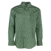 Mens Classic Green Paisley Long Sleeve Shirt