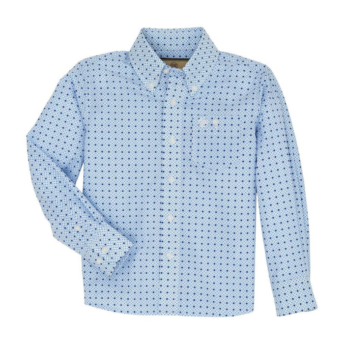 Boys Blue Print Long Sleeve Shirt