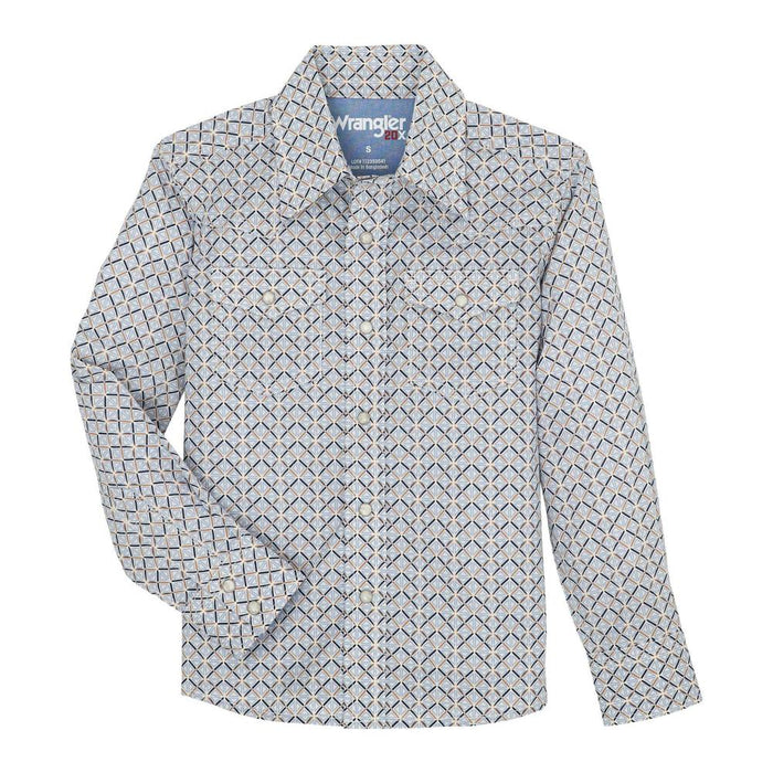Boys Blue 20X Print Snap Shirt