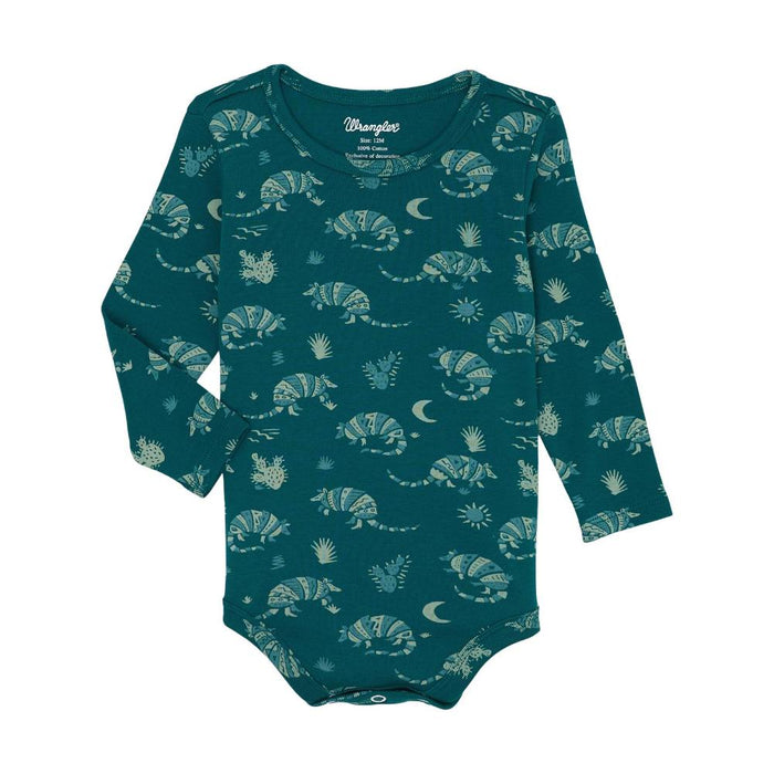 Boys Green Armadillo Print Onesie