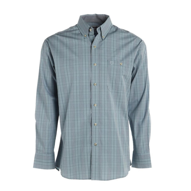 Mens George Strait Blue Plaid Long Sleeve Button Shirt