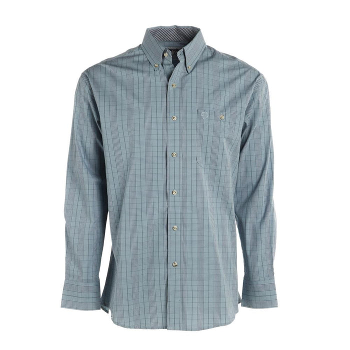 Mens George Strait Blue Plaid Long Sleeve Button Shirt