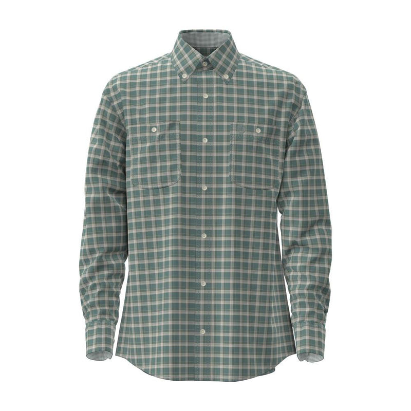Mens George Strait Green Plaid Long Sleeve Shirt
