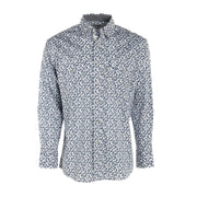 Mens George Strait Blue Floral Long Sleeve Snap Shirt