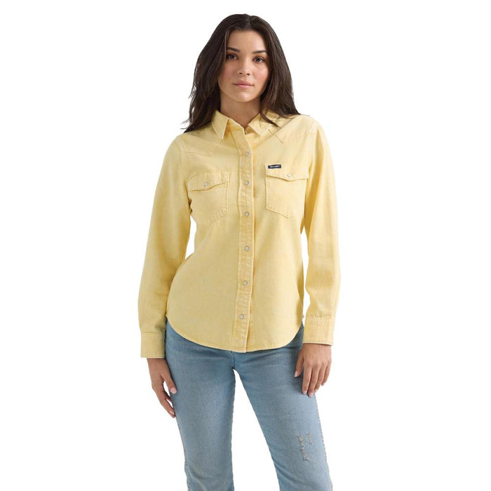 Womens Yellow/Pink Snap Shirt