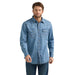 Mens Light Wash Denim Long Sleeve Shirt
