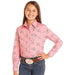 Girls Pink Rodeo Print Snap Shirt