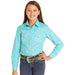Girls Cactus Print Snap Shirt