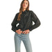 Wom Black Sheer Collared Button Top