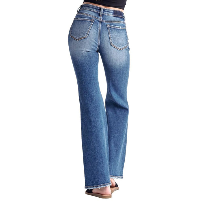Womens Distressed Flare Jeans