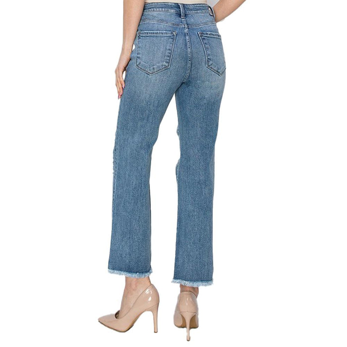 Womens Med High Rise Crop Jean