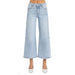 Womens Crop Wide Leg Seamed Jean