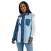 Womens Boyfriend Pieced Long Sleeve Snap Shirt