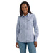 Womens Floral Blue Western Long Sleeve Snap Shirt