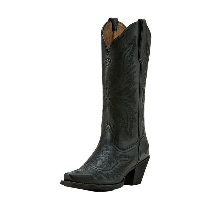 Womens Round Up Collins Black Embroidered Vamp 13In Black Embroidered Top Cowgirl Boots
