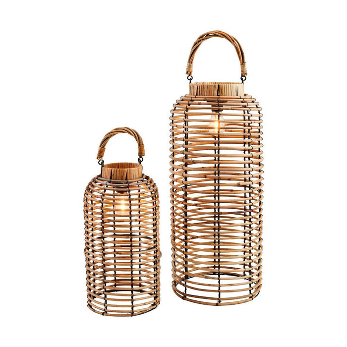 Rattan Light Up Lantern Set