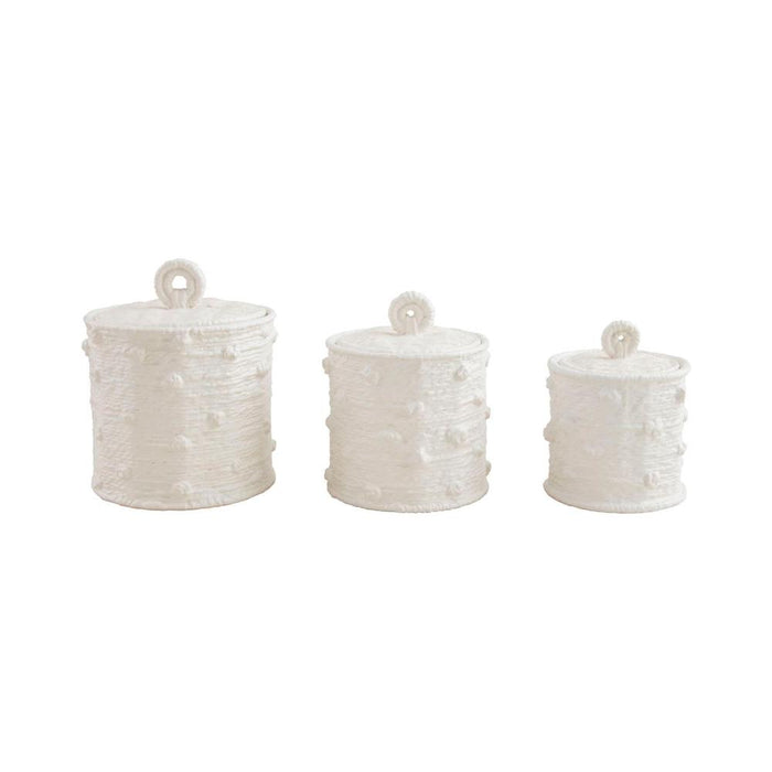 Woven Stoneware Canister Set