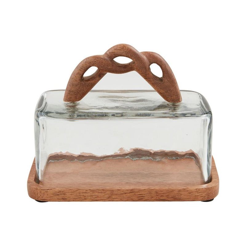 Twisted Handle Butter Dish
