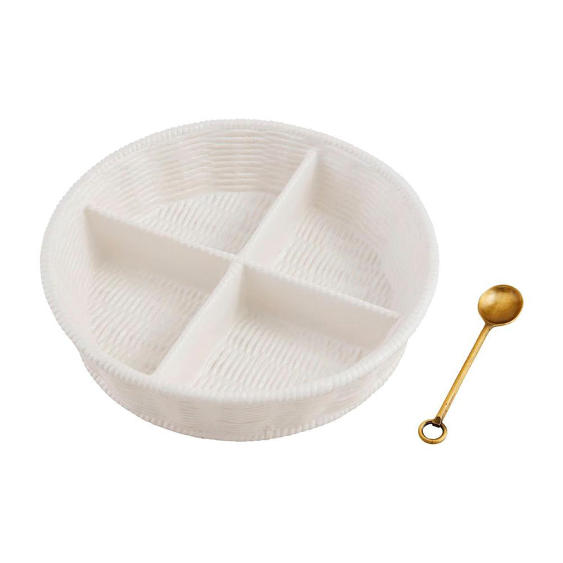 Woven Stoneware Tidbit Server Set