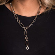 Silver Chunky Chain Y Necklace