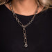 Silver Chunky Chain Y Necklace