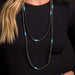 Black Silver Beaded Necklace With Turquoise Accents