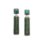 Green Bar Turquoise Post Earrings