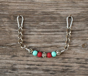 Red Turquoise Leopard Silicone Beaded Gag Curb Chain