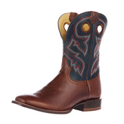 Men`s Lars Brown Cowhide Vamp 11In Blue Cowhide Top Boot