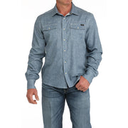 Men`s Arena Flex Blue Button Shirt