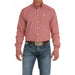 Men`s Red Print Classic Button Down Shirt