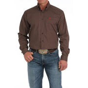 Men`s Brown Print Classic Shirt