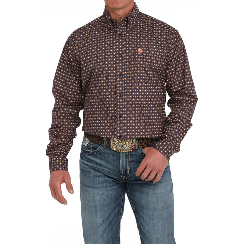 Men Purple Print Classic Shirt