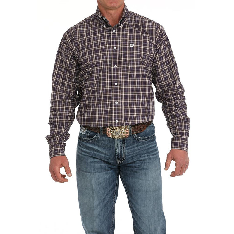 Mens Purple Plaid Classic Shirt