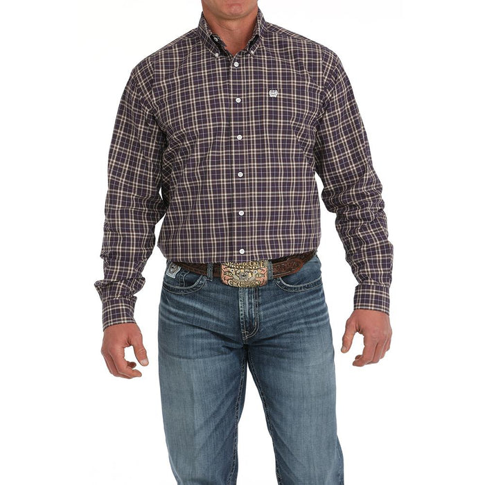 Mens Purple Plaid Classic Shirt