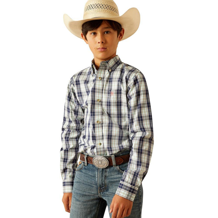 Boys Navy Plaid Pro Series Curtis Shirt