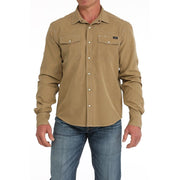 Men's Arena Flex Brown Long Sleeve Snap Shirt